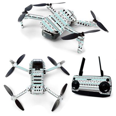 MightySkins Skin for DJI Mavic Mini Portable Drone Quadcopter - Turquoise Tribal | Protective, Durable, and Unique Vinyl Decal wrap Cover | Easy to Apply, Remove, and Change Styles | Made in The USA