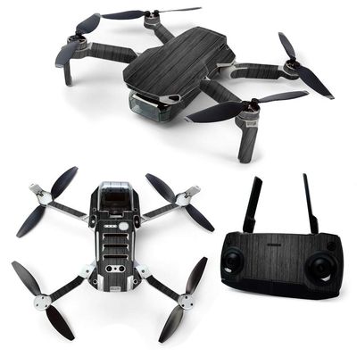 MightySkins Skin for DJI Mavic Mini Portable Drone Quadcopter - Black Wood | Protective, Durable, and Unique Vinyl Decal wrap cover | Easy To Apply, Remove, and Change Styles | Made in the USA (DJMAVMIN-Black Wood)
