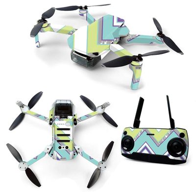 MightySkins Skin for DJI Mavic Mini Portable Drone Quadcopter - Pastel Chevron | Protective, Durable, and Unique Vinyl Decal wrap cover | Easy To Apply, Remove, and Change Styles | Made in the USA, Model: DJMAVMIN-Pastel Chevron