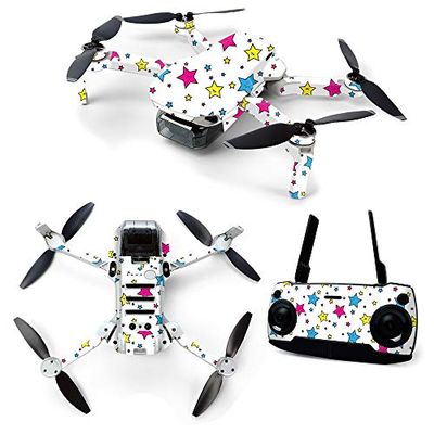 MightySkins Skin for DJI Mavic Mini Portable Drone Quadcopter - Smiley Stars | Protective, Durable, and Unique Vinyl Decal wrap cover | Easy To Apply, Remove, and Change Styles | Made in the USA (DJMAVMIN-Smiley Stars)