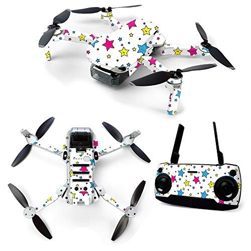 MightySkins Skin for DJI Mavic Mini Portable Drone Quadcopter - Smiley Stars | Protective, Durable, and Unique Vinyl Decal wrap cover | Easy To Apply, Remove, and Change Styles | Made in the USA (DJMAVMIN-Smiley Stars)