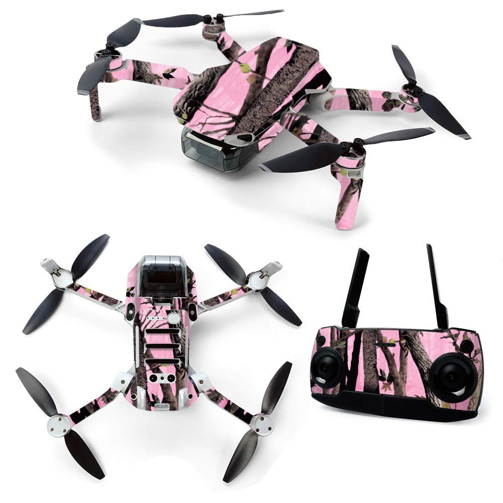 MightySkins Skin for DJI Mavic Mini Portable Drone Quadcopter - Pink Tree Camo | Protective, Durable, and Unique Vinyl Decal wrap cover | Easy To Apply, Remove, and Change Styles | Made in the USA, Model Number: DJMAVMIN-Pink Tree Camo