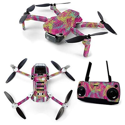 MightySkins Skin for DJI Mavic Mini Portable Drone Quadcopter - Magenta Summer | Protective, Durable, and Unique Vinyl Decal wrap cover | Easy To Apply, Remove, and Change Styles | Made in the USA (DJMAVMIN-Magenta Summer)