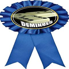 Dominoes Blue Rosette Ribbon, Dominoe Games Trophy Ribbon Award Prize, 5 Pack Prime