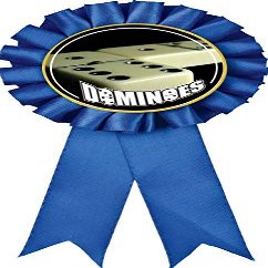 Dominoes Blue Rosette Ribbon, Dominoe Games Trophy Ribbon Award Prize, 5 Pack Prime