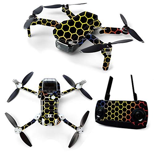 MightySkins Skin for DJI Mavic Mini Portable Drone Quadcopter - Primary Honeycomb | Protective, Durable, and Unique Vinyl Decal wrap cover | Easy To Apply, Remove, and Change Styles | Made in the USA (DJMAVMIN-Primary Honeycomb)