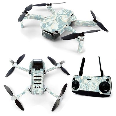 MightySkins Skin for DJI Mavic Mini Portable Drone Quadcopter - Blue Seashells | Protective, Durable, and Unique Vinyl Decal wrap cover | Easy To Apply, Remove, and Change Styles | Made in the USA (DJMAVMIN-Blue Seashells)