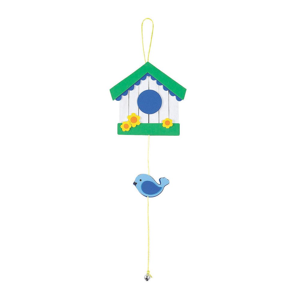 Craft Stick Birdhouse Sign Craft Kit -12 - Crafts for Kids and Fun Home Activities