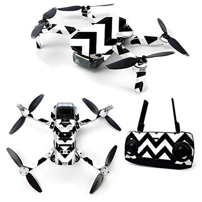 MightySkins Skin for DJI Mavic Mini Portable Drone Quadcopter - Black Chevron | Protective, Durable, and Unique Vinyl Decal wrap cover | Easy To Apply, Remove, and Change Styles | Made in the USA (DJMAVMIN-Black Chevron)