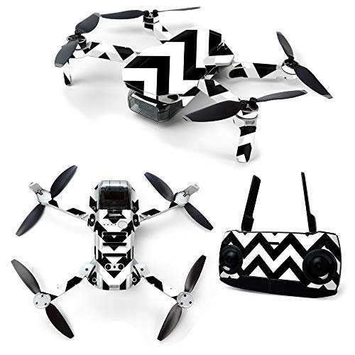 MightySkins Skin for DJI Mavic Mini Portable Drone Quadcopter - Black Chevron | Protective, Durable, and Unique Vinyl Decal wrap cover | Easy To Apply, Remove, and Change Styles | Made in the USA (DJMAVMIN-Black Chevron)