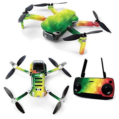 MightySkins Skin for DJI Mavic Mini Portable Drone Quadcopter - Rasta Rainbow | Protective, Durable, and Unique Vinyl Decal wrap cover | Easy To Apply, Remove, and Change Styles | Made in the USA (DJMAVMIN-Rasta Rainbow)