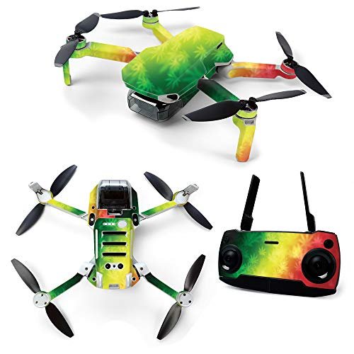 MightySkins Skin for DJI Mavic Mini Portable Drone Quadcopter - Rasta Rainbow | Protective, Durable, and Unique Vinyl Decal wrap cover | Easy To Apply, Remove, and Change Styles | Made in the USA (DJMAVMIN-Rasta Rainbow)