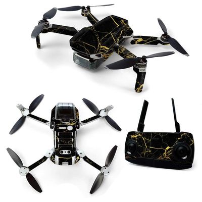MightySkins Skin for DJI Mavic Mini Portable Drone Quadcopter - Black Gold Marble | Protective, Durable, and Unique Vinyl Decal wrap cover | Easy To Apply, Remove, and Change Styles | Made in the USA (DJMAVMIN-Black Gold Marble)