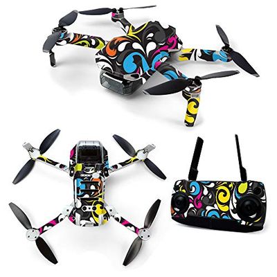 MightySkins Skin for DJI Mavic Mini Portable Drone Quadcopter - Swirly | Protective, Durable, and Unique Vinyl Decal wrap cover | Easy To Apply, Remove, and Change Styles | Made in the USA (DJMAVMIN-Swirly)