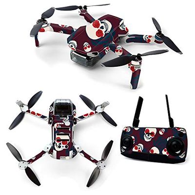 MightySkins Skin for DJI Mavic Mini Portable Drone Quadcopter - Skulls N Roses | Protective, Durable, and Unique Vinyl Decal wrap cover | Easy To Apply, Remove, and Change Styles | Made in the USA (DJMAVMIN-Skulls N Roses)