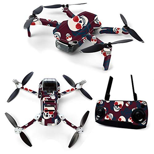 MightySkins Skin for DJI Mavic Mini Portable Drone Quadcopter - Skulls N Roses | Protective, Durable, and Unique Vinyl Decal wrap cover | Easy To Apply, Remove, and Change Styles | Made in the USA (DJMAVMIN-Skulls N Roses)