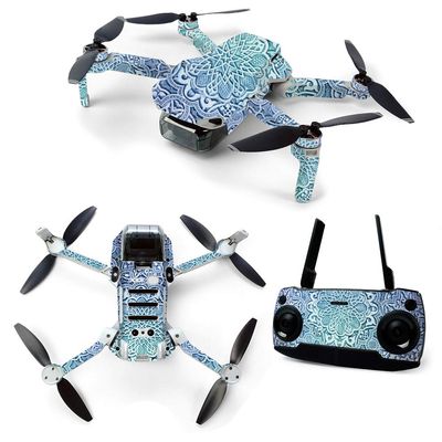 MightySkins Skin for DJI Mavic Mini Portable Drone Quadcopter - Carved Blue | Protective, Durable, and Unique Vinyl Decal wrap Cover | Easy to Apply, Remove, and Change Styles | Made in The USA