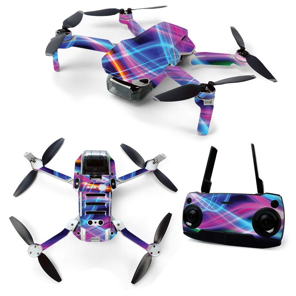 MightySkins Skin for DJI Mavic Mini Portable Drone Quadcopter - Light Waves | Protective, Durable, and Unique Vinyl Decal wrap Cover | Easy to Apply, Remove, and Change Styles | Made in The USA