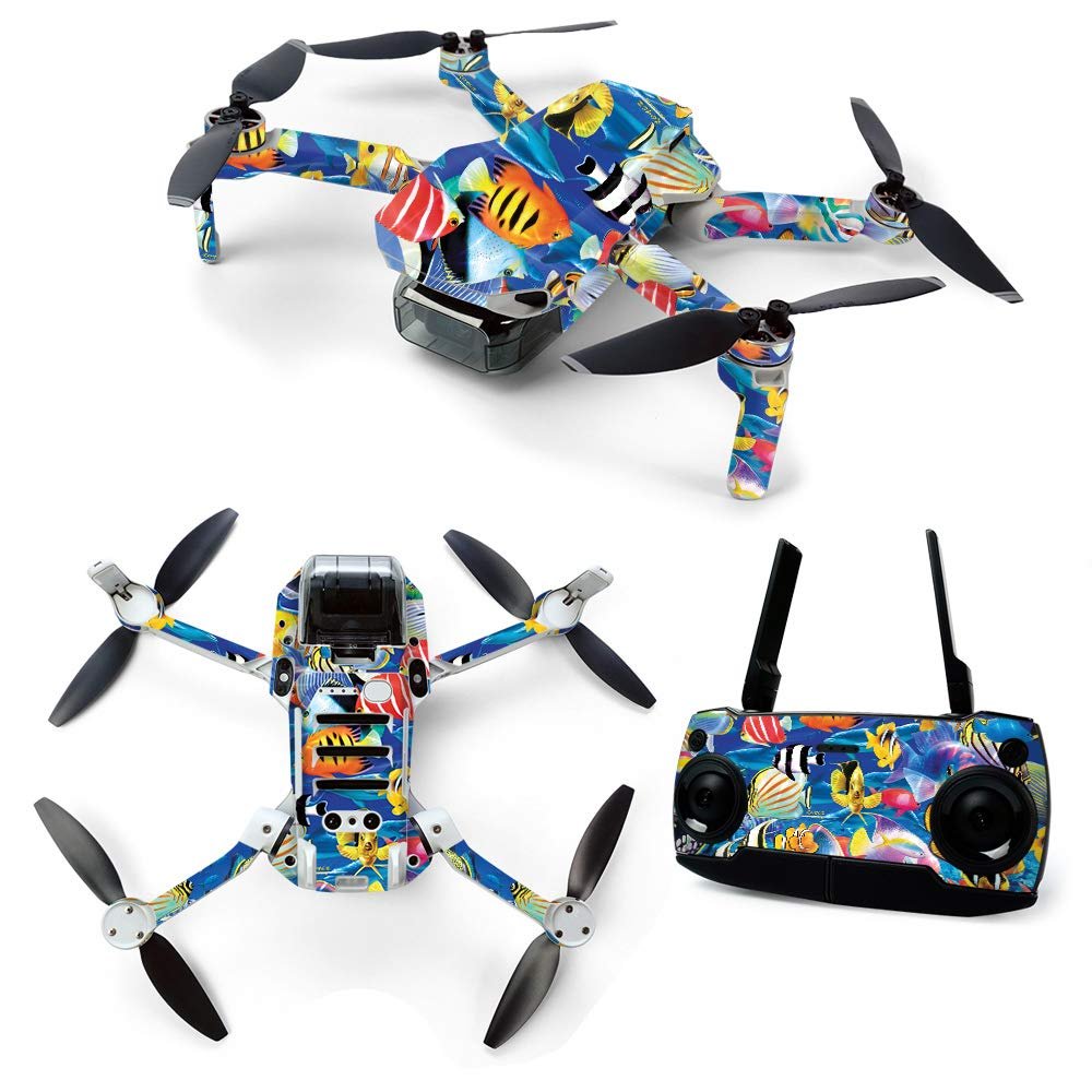 MightySkins Skin for DJI Mavic Mini Portable Drone Quadcopter - Tropical Fish | Protective, Durable, and Unique Vinyl Decal wrap cover | Easy To Apply, Remove, and Change Styles | Made in the USA (DJMAVMIN-Tropical Fish)