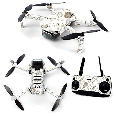 MightySkins Skin for DJI Mavic Mini Portable Drone Quadcopter - Retro Lures | Protective, Durable, and Unique Vinyl Decal wrap cover | Easy To Apply, Remove, and Change Styles | Made in the USA, Model Number: DJMAVMIN-Retro Lures
