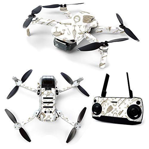 MightySkins Skin for DJI Mavic Mini Portable Drone Quadcopter - Retro Lures | Protective, Durable, and Unique Vinyl Decal wrap cover | Easy To Apply, Remove, and Change Styles | Made in the USA, Model Number: DJMAVMIN-Retro Lures