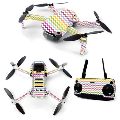 MightySkins Skin for DJI Mavic Mini Portable Drone Quadcopter - Rainbow Chevron | Protective, Durable, and Unique Vinyl Decal wrap cover | Easy To Apply, Remove, and Change Styles | Made in the USA, DJMAVMIN-Rainbow Chevron, DJMAVMIN-Rainbow Chevron,