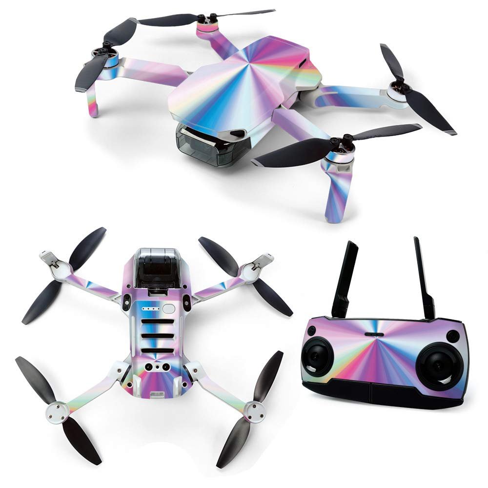 MightySkins Skin for DJI Mavic Mini Portable Drone Quadcopter - Rainbow Zoom | Protective, Durable, and Unique Vinyl Decal wrap cover | Easy To Apply, Remove, and Change Styles | Made in the USA (DJMAVMIN-Rainbow Zoom)