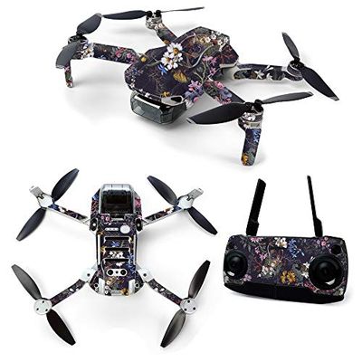 MightySkins Skin for DJI Mavic Mini Portable Drone Quadcopter - Midnight Blossom | Protective, Durable, and Unique Vinyl Decal wrap cover | Easy To Apply, Remove, and Change Styles | Made in the USA (DJMAVMIN-Midnight Blossom)
