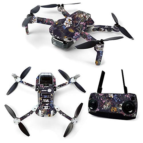 MightySkins Skin for DJI Mavic Mini Portable Drone Quadcopter - Midnight Blossom | Protective, Durable, and Unique Vinyl Decal wrap cover | Easy To Apply, Remove, and Change Styles | Made in the USA (DJMAVMIN-Midnight Blossom)