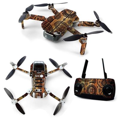 MightySkins Skin for DJI Mavic Mini Portable Drone Quadcopter - Wooden Floral | Protective, Durable, and Unique Vinyl Decal wrap cover | Easy To Apply, Remove, and Change Styles | Made in the USA, Model Number: DJMAVMIN-Wooden Floral