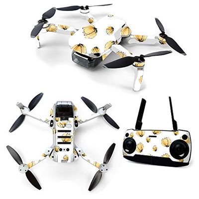 MightySkins Skin for DJI Mavic Mini Portable Drone Quadcopter - Yellow Poppy | Protective, Durable, and Unique Vinyl Decal wrap cover | Easy To Apply, Remove, and Change Styles | Made in the USA, Model Number: DJMAVMIN-Yellow Poppy