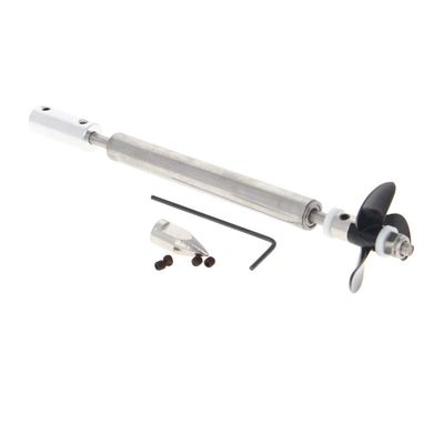 Fielect Drive Shaft w Propeller and Universal Joint for RC Boat, L130mm Shaft, L80mm Sleeve, D36mm Propeller, Fit for 3.17mm Motor Shaft