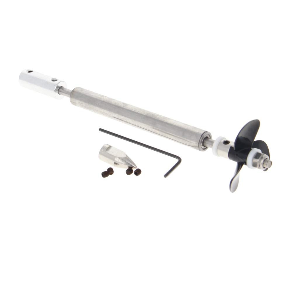 Fielect Drive Shaft w Propeller and Universal Joint for RC Boat, L130mm Shaft, L80mm Sleeve, D36mm Propeller, Fit for 3.17mm Motor Shaft