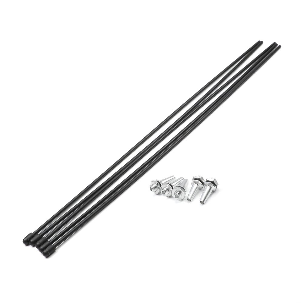 Fielect 5Pcs RC Antenna Tube Black with Siliver Mount and Cap for RC Boat