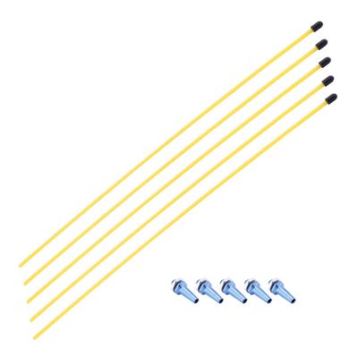 Fielect RC Antenna Tube Yellow with Blue Mount and Cap for RC Boat 5pcs