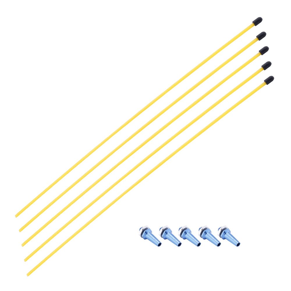 Fielect RC Antenna Tube Yellow with Blue Mount and Cap for RC Boat 5pcs