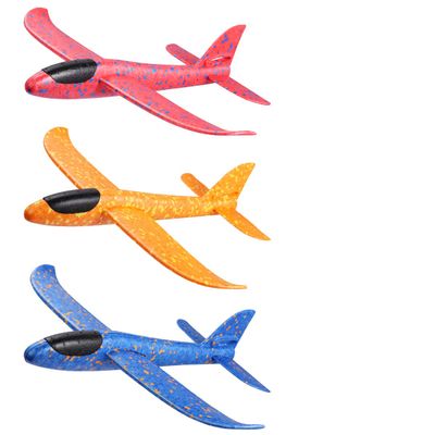 Toyvian Flying Foam Gliders Airplane Set, 3Pcs Glider Planes with 3 Manual Throwing Foam Lightweight Party Outdoor Flying Toy for Teenager Children|35 x 36. 5 x 17. 5 cm