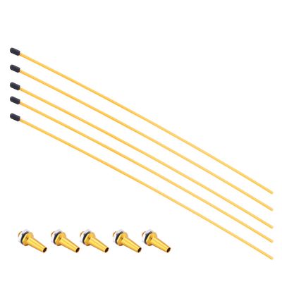 Fielect RC Antenna Tube Yellow with Golden Mount and Cap for RC Boat 5pcs