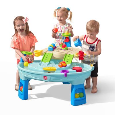 Step2 Ball Buddies Adventure Center Water Table for Kids, Indoor and Outdoor Kids Water Sensory Table Pool, Ages 1.5+ Years Old, 23 Piece Water Toy Accessories, Blue