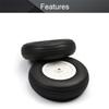 Fielect 4 inch RC Model Airplane Super Light Sponge Tire Tail Wheel Tire and Wheel Sets for RC Car Airplane PU Sponge Tire with Plastic Hub 2 Pcs view 3