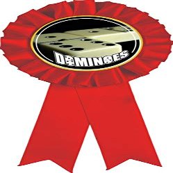 Dominoes Red Rosette Ribbon, Dominoe Games Trophy Ribbon Award Prize, 5 Pack Prime