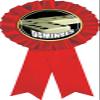 Dominoes Red Rosette Ribbon, Dominoe Games Trophy Ribbon Award Prize, 5 Pack Prime view 1
