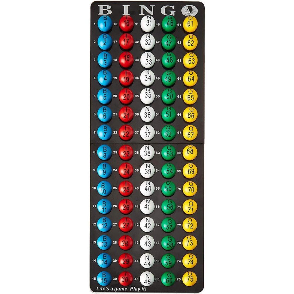 MR CHIPS Bingo Master Board and Easy Read 7/8" Bingo Balls with Fade and Scratch Resistant Large Numbers and Large Letters That Will Never Rub Off