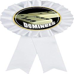 Crown Awards Dominoes White Rosette Ribbon Award, Dominoe Games Trophy Ribbon Prize, 100 Pack Prime
