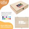 WE Games Custom Logo Printed Shut The Box Game Wooden Dice Games, Personalized Color Printed Logos, Tabletop Bar Game, 12 Number Tiles in Keepsake Natural Wood Stain Wooden Box view 2