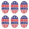 Beistle 6 Piece Patriotic God Bless America Party Buttons USA Fourth Of July Decorations Costume Accessories view 1