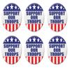 Beistle Patriotic Support Our Troops Metal Party Buttons 6 Piece USA Fourth of July Decorations Costume Accessories, 2", Red/White/Blue view 1