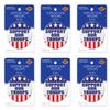 Beistle Patriotic Support Our Troops Metal Party Buttons 6 Piece USA Fourth of July Decorations Costume Accessories, 2", Red/White/Blue view 2
