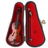 Hztyyier Instrument Ornament Wooden Miniature Cello Replica with Bow, Stand & Gift Box Mini Musical Instrument Miniature Dollhouse Model Home Decoration view 2