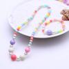 6 Sets Beads Necklace Bracelet Princess Necklace Bracelet Set Lovely Heart Beads Jewelry Kit Costume Necklaces for Pretend Play Dress up Jewelry, Candy Color view 2